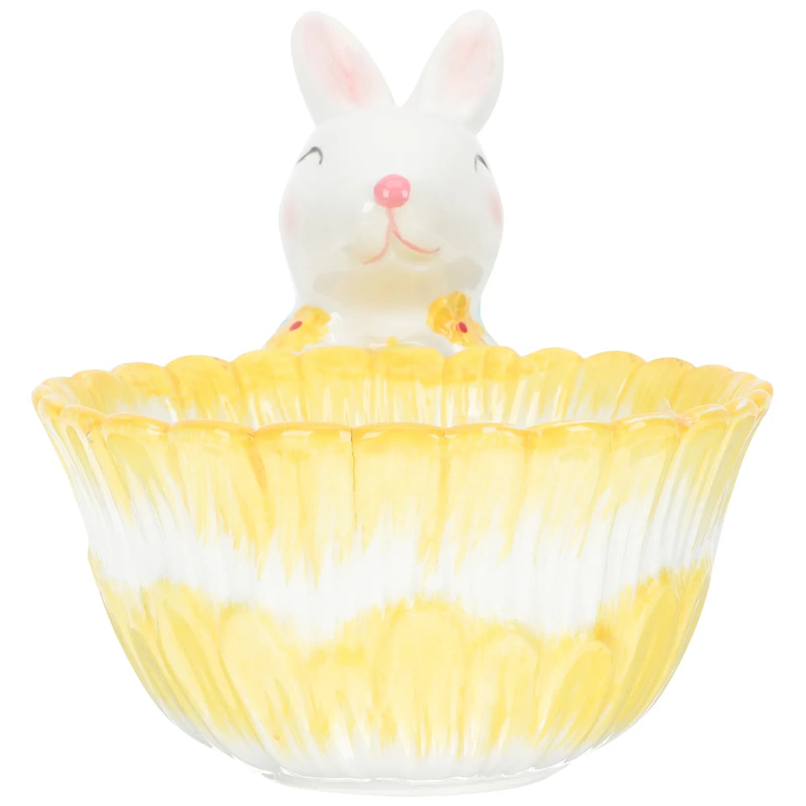 Rabbit Basket Decoration Ceramic Candy Bowl Easter Bunny Decor Candy Container Food Storage Bowl Easter Party Decor