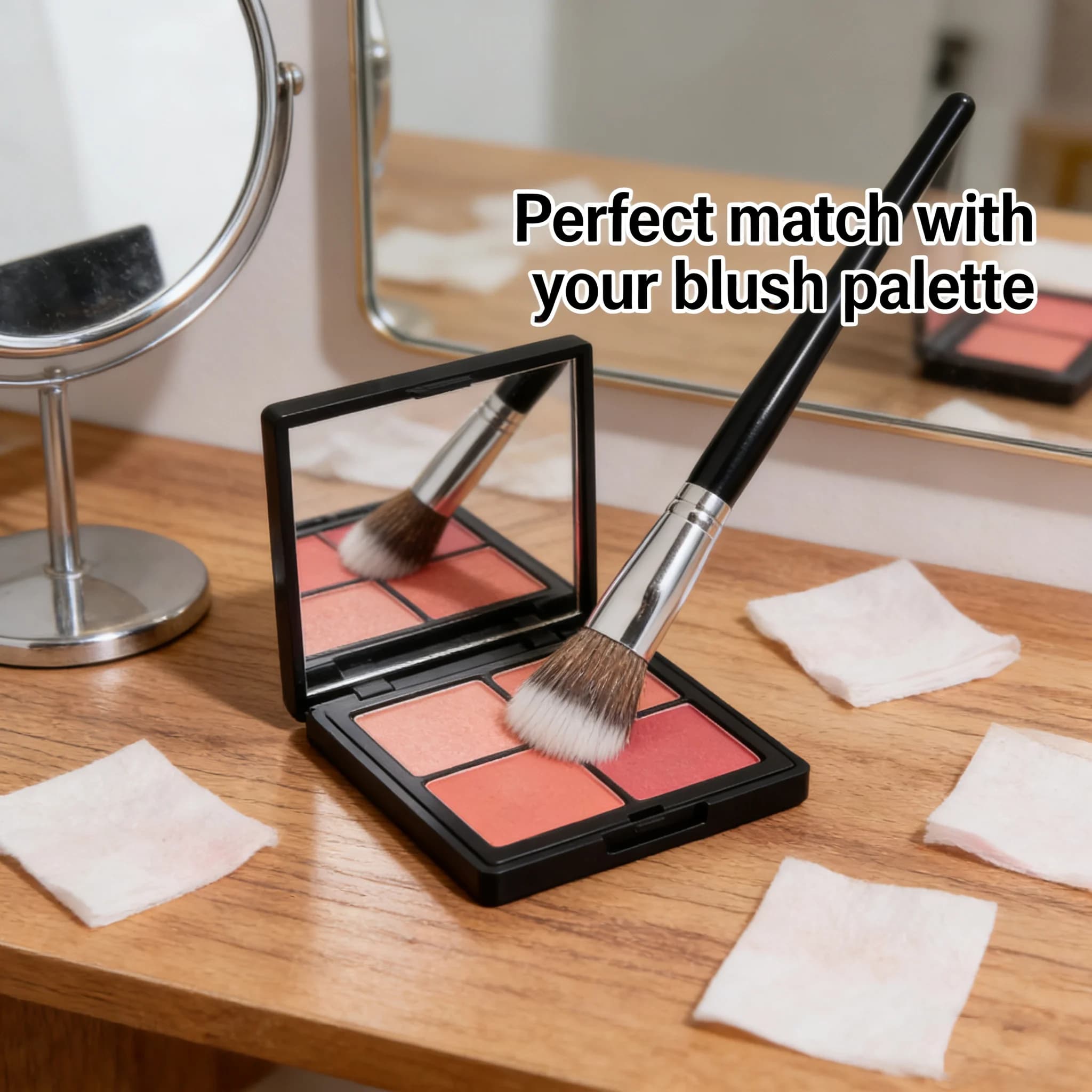 Pennello per il trucco viso monouso multifunzionale per applicare punti di prodotto, fard, cipria in polvere e contorno.