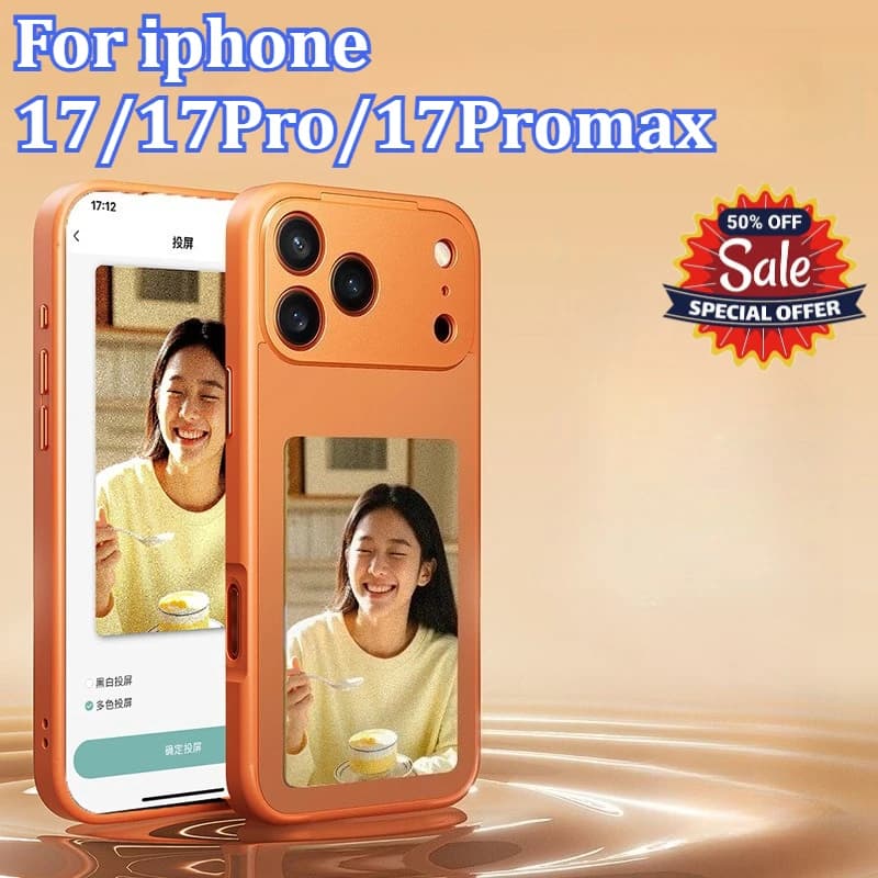 Custodia per iPhone 17/17Pro/17Promax con display NFC a inchiostro, schermo DIY per foto, 4 colori, trasmissione immagini wireless