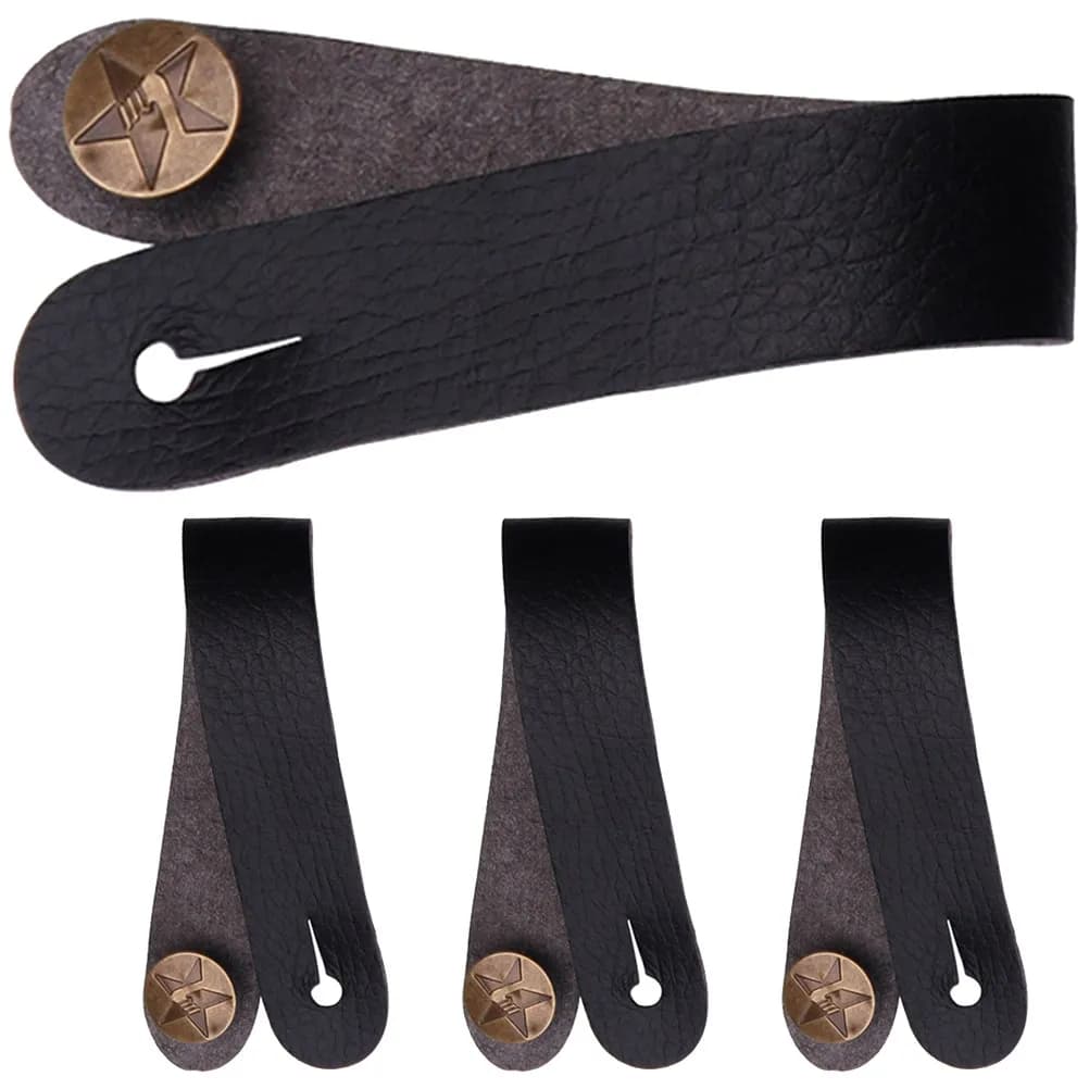 4Pcs Guitar Strap Lock Headstock Neck Strap PU for Electric Acoustic Bass Ukulele Wear Resistant Easy Install Accessory