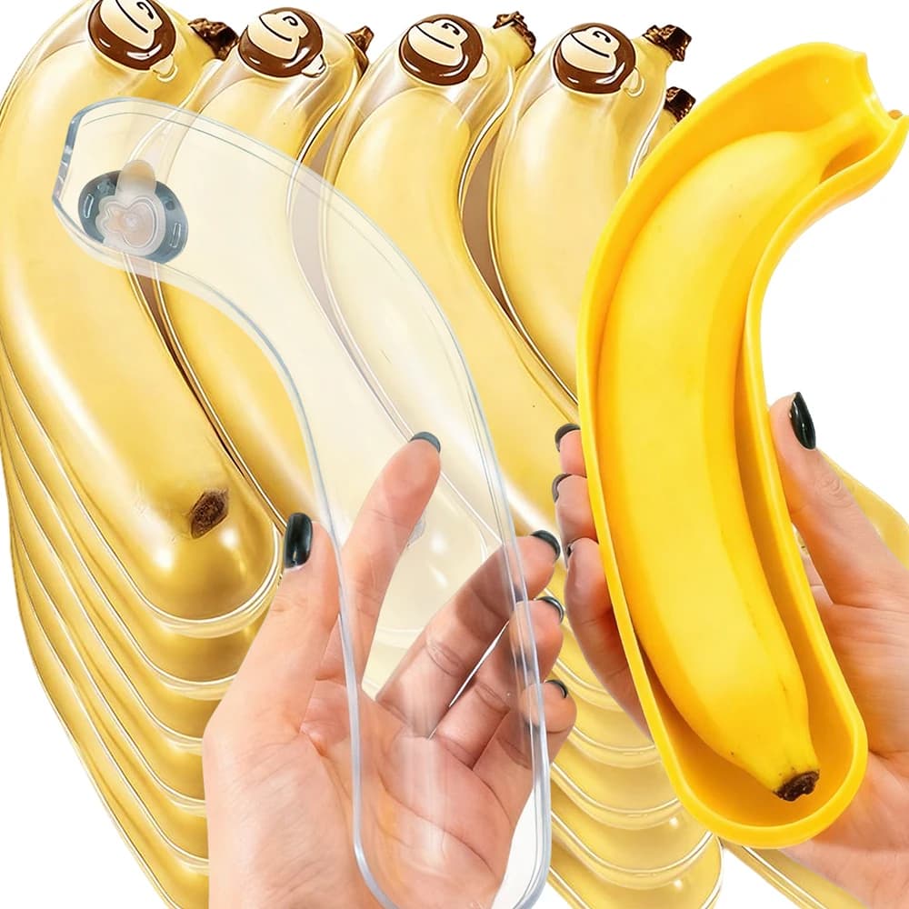 Custodia protettiva portatile a forma di banana Viaggio Picnic Contenitore riutilizzabile per riporre banane Anti-spremitura Cibo per bambini Portafrutta Pod