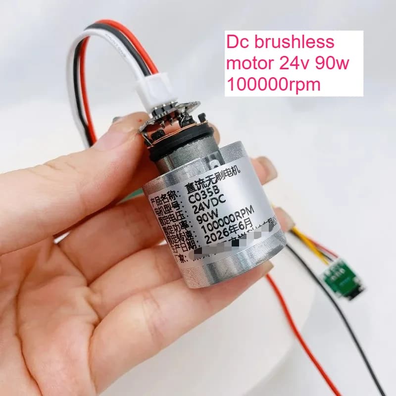 DC 24V 90W High‑Speed Brushless Turbine Fan, 28.8mm Diameter Separated Drive Electronic Control Fan Separated Electric Control