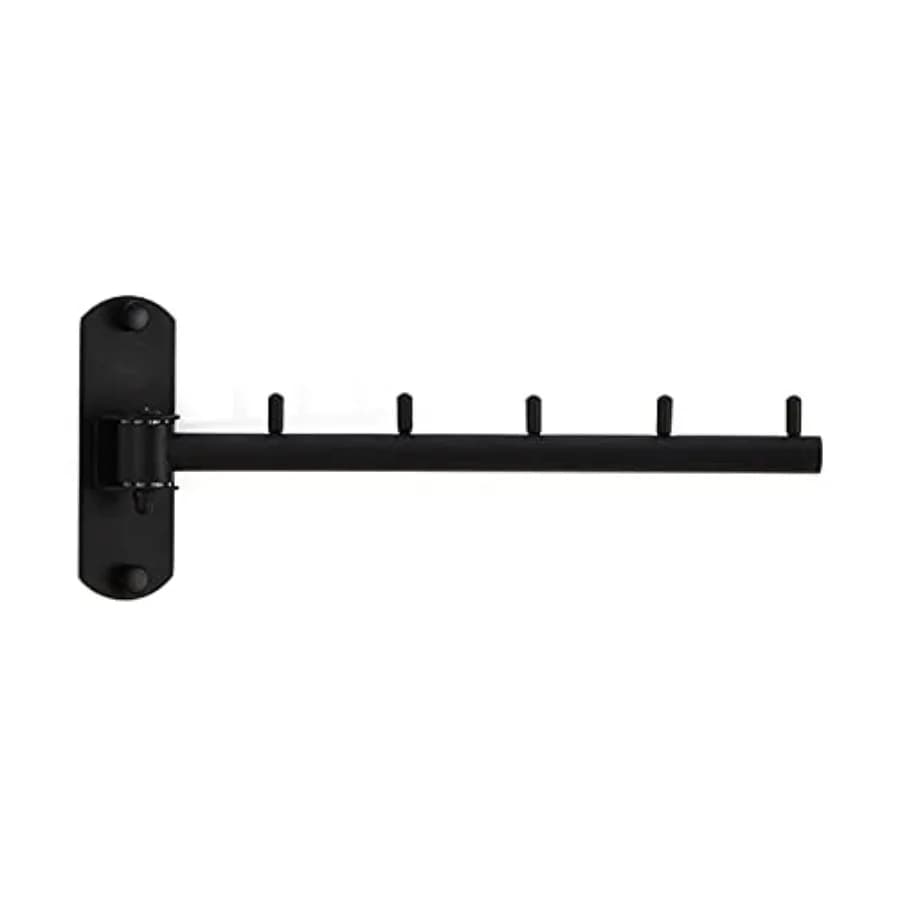 Folding Wall Mounted Clothes Hanger Rack with Swing Arm Stainless Steel Heavy Duty Coat Hook for Bathroom, Bedroom, Laundry Roo