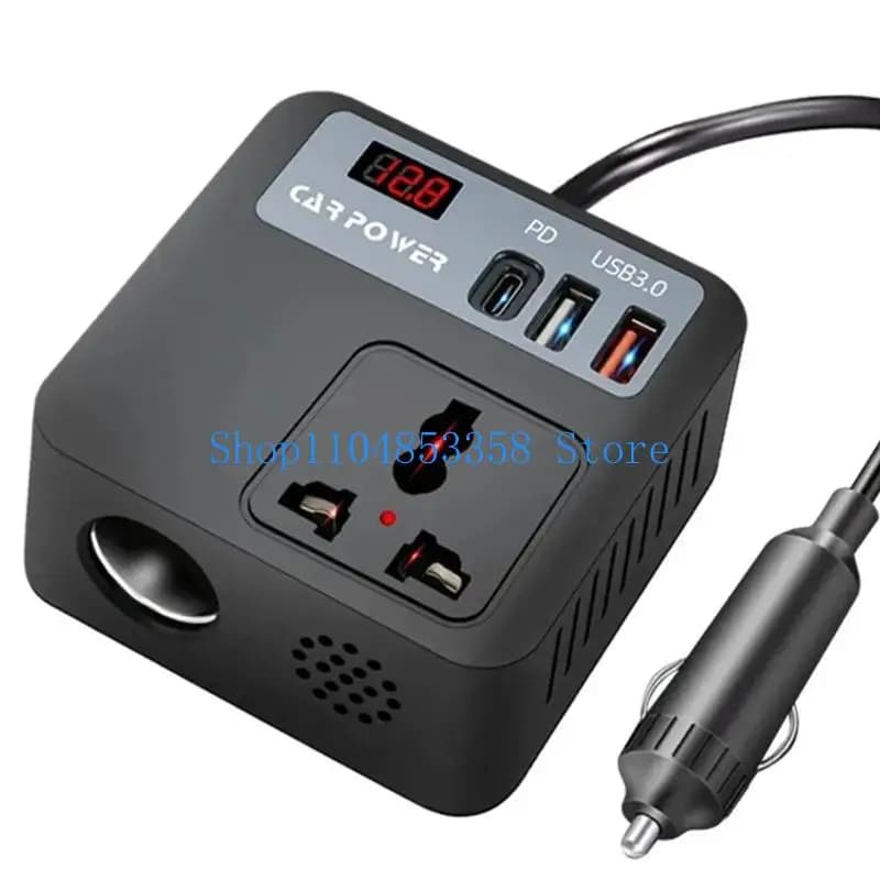 652F Car Power Inverter 100W AC Car Travel Adapter DC12V-24V to 220V Converter Car Plug Adapter Outlet for Road Trip