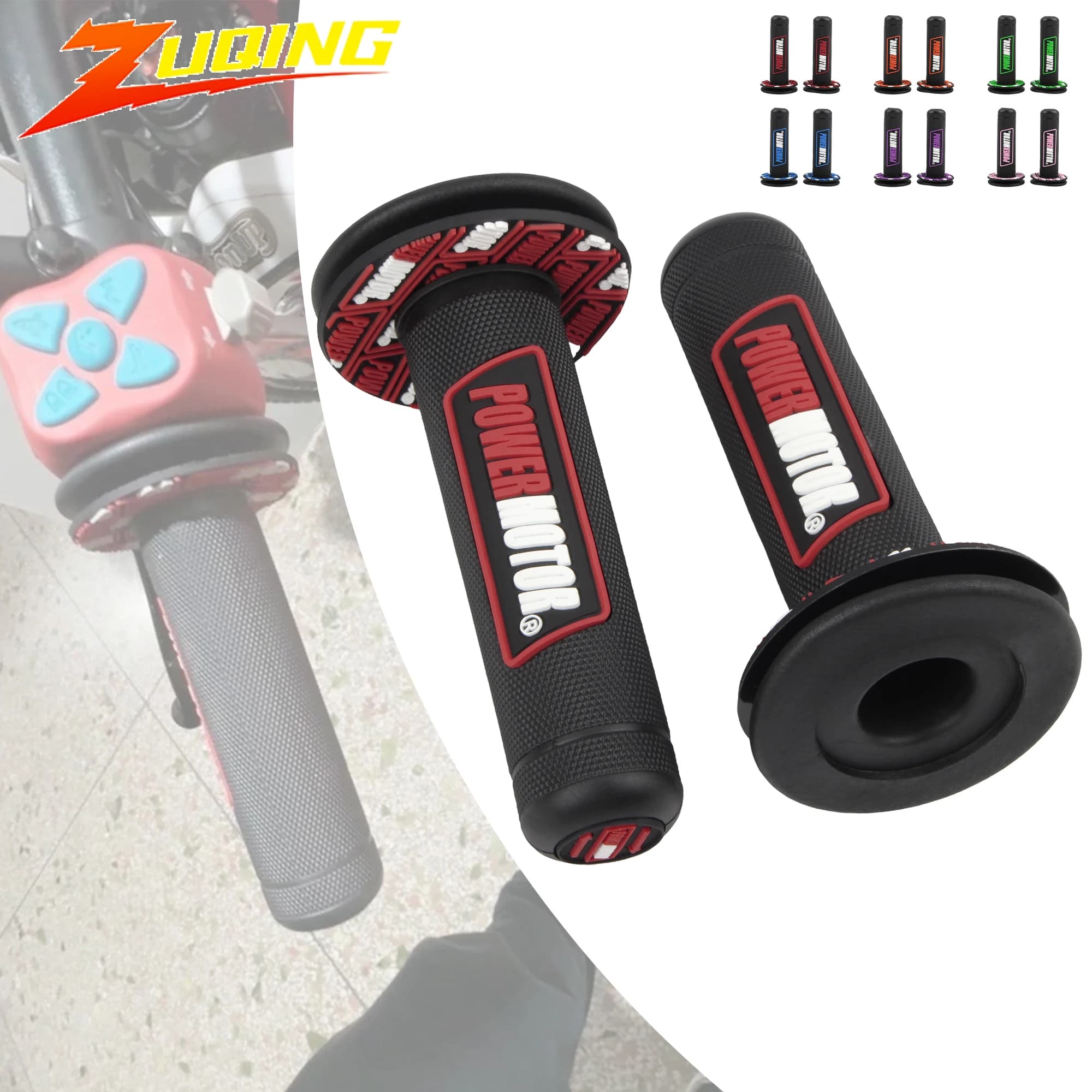 Manopole per moto PowerMotor Gel antiscivolo Resistente all'usura Maniglia ammortizzante Gomma ATV Scooter Accessori per maniglie da motocross