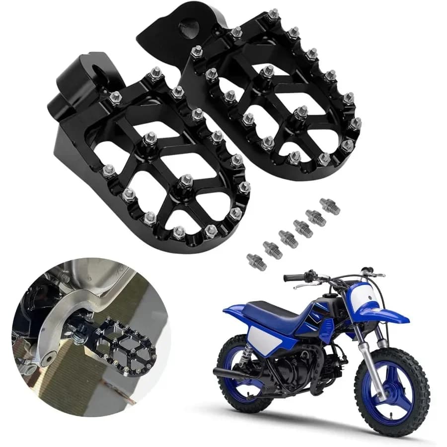 Pedane moto Pedane Pedali Poggiapiedi per PW50 19812023 PW80 19832006 Pit Dirt Bike Nero Durevole e Regolabile Piede Re