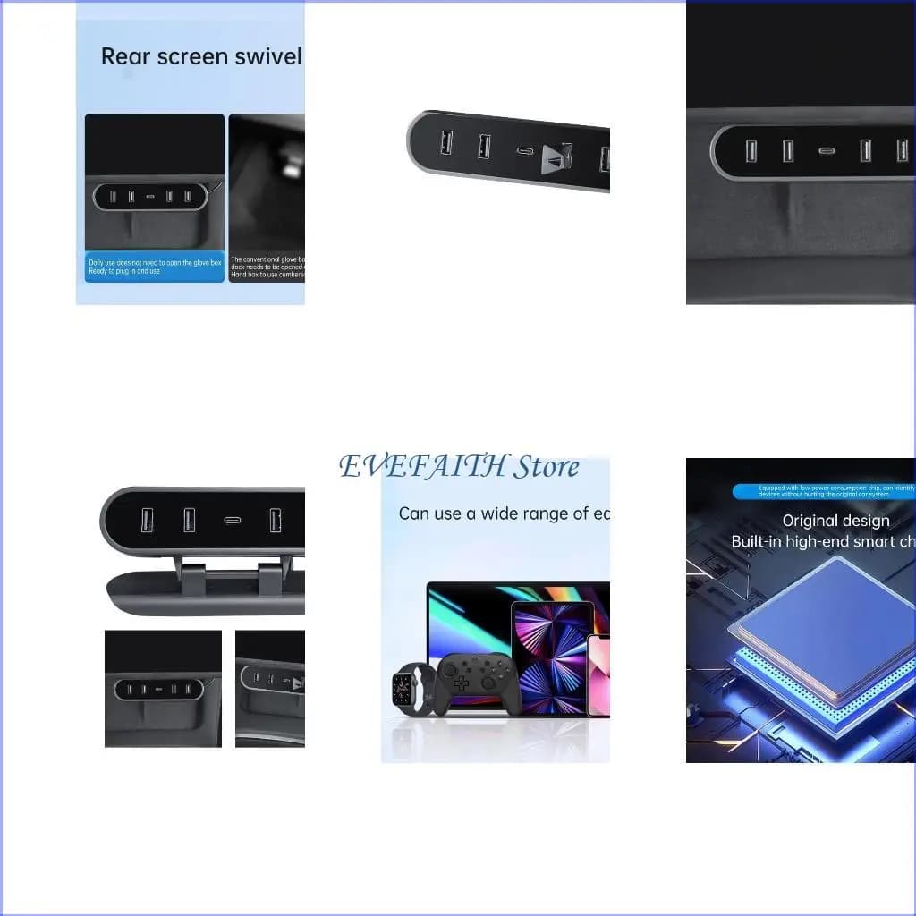 Porta hub USB della console centrale 124B per adattatore per trasferimento dati docking station per auto 3/Y