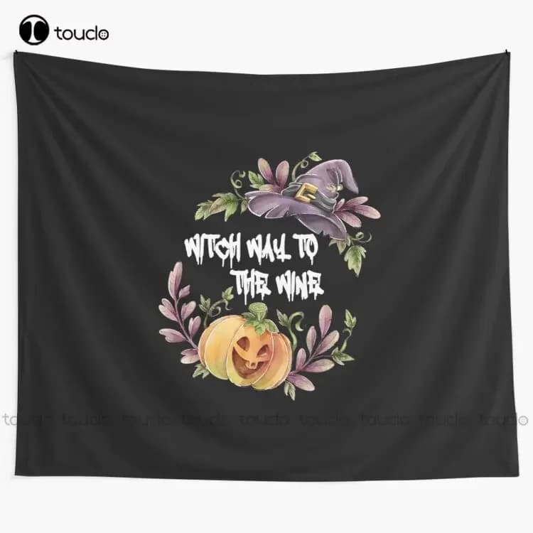 Witch Way To The Wine Tapestry Love Tapestry Tapestry Wall Hanging For Living Room Bedroom Dorm Room Home Decor Background Wall