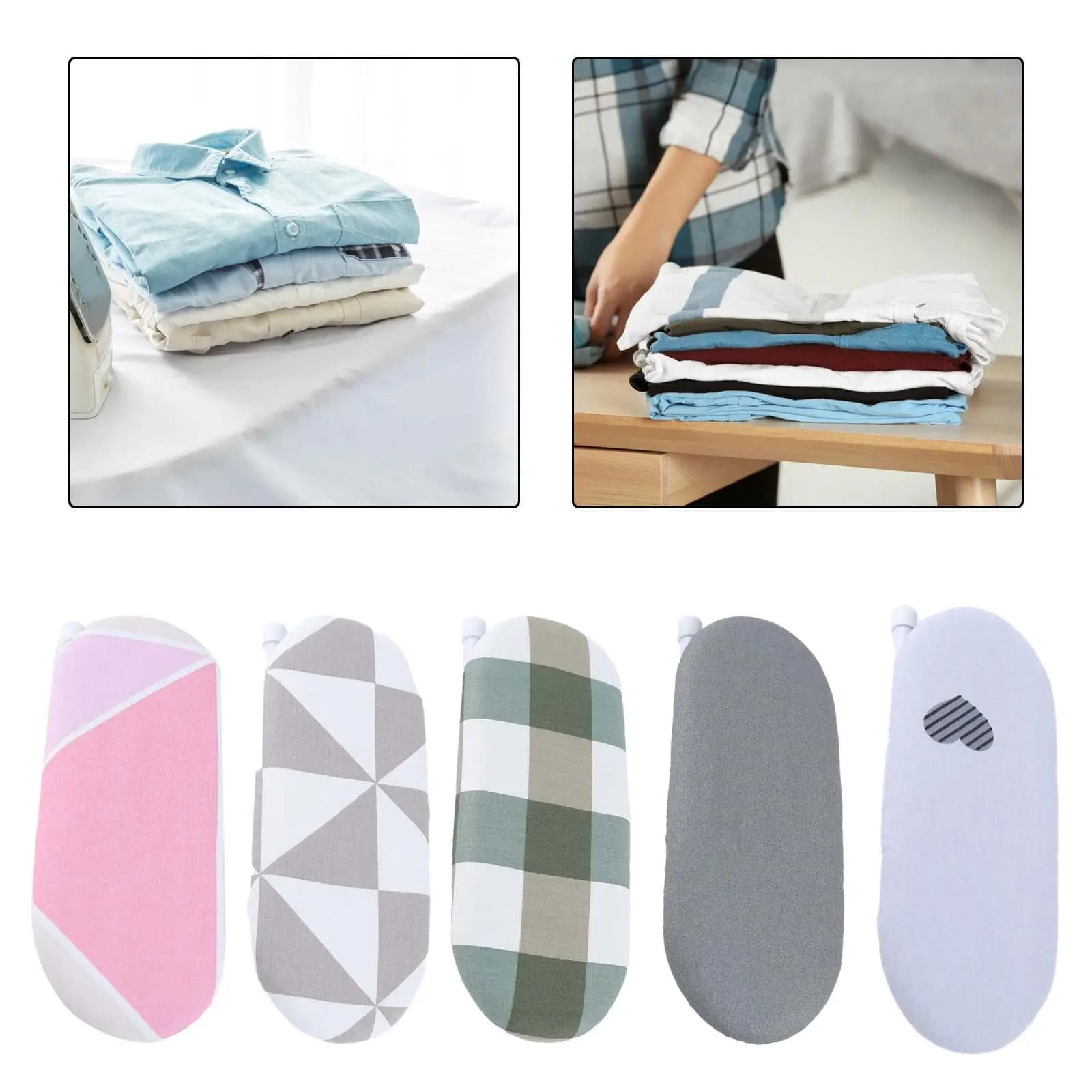 Mini asse da stiro con piedini antiscivolo Tavolo da stiro portatile da tavolo per appartamento Lavanderia Sala da cucito Maniche da viaggio