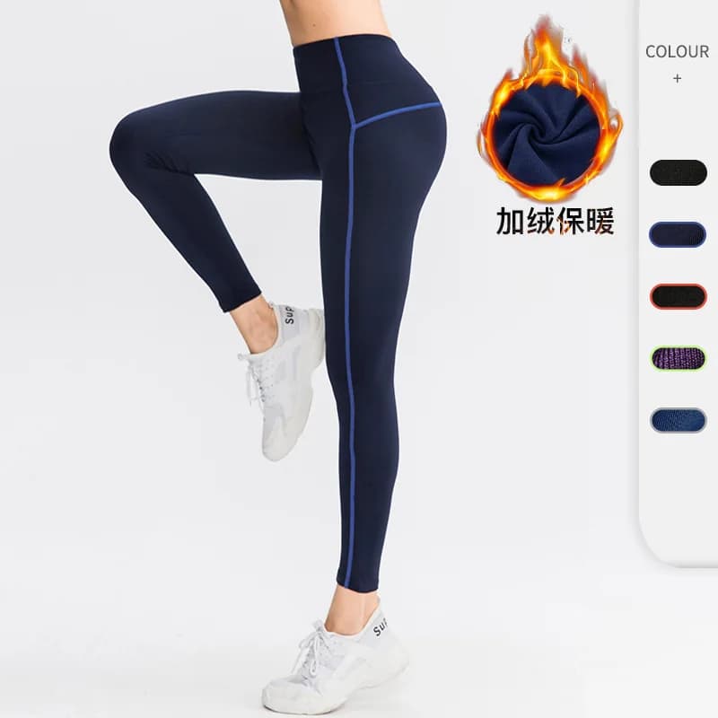 2023 Women's Fleece Skiing Running Collant High waist Gym Fitness leggings Compression yoga pants Fast drying elastic pants