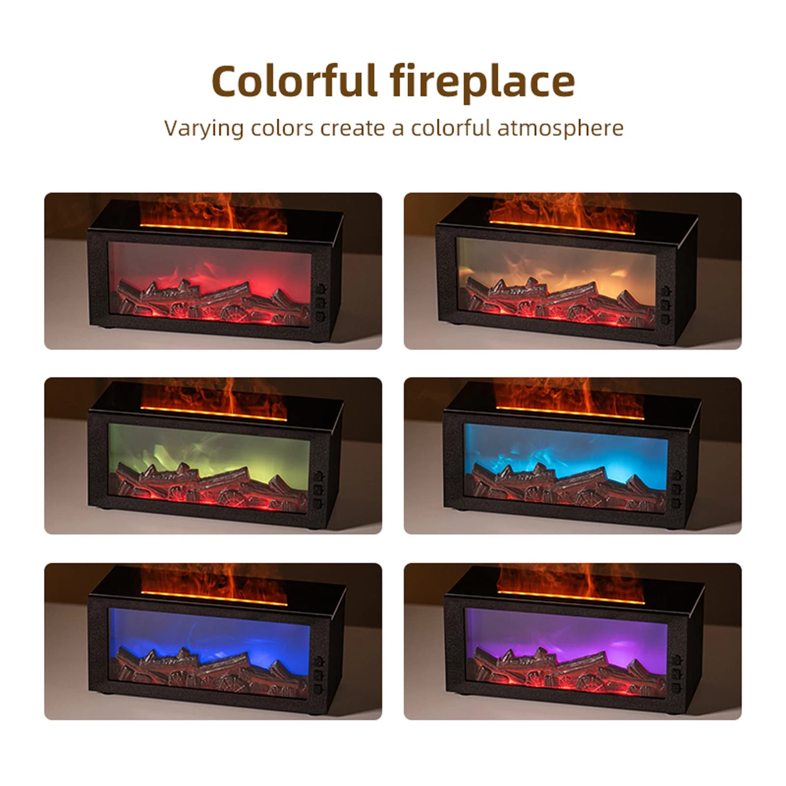 Diffusore di Aromi a Fiamma con 7 Colori, Umidificatore per Oli Essenziali con Timer per Camera da Letto, Casa, Ufficio, Regalo per Aromaterapia