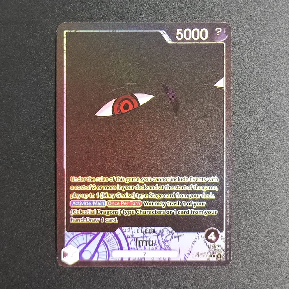 Carta Proxy ONE PIECE in Inglese Imu OP13-079 Super Rara da Collezione Singola Classica Anime Giocattoli