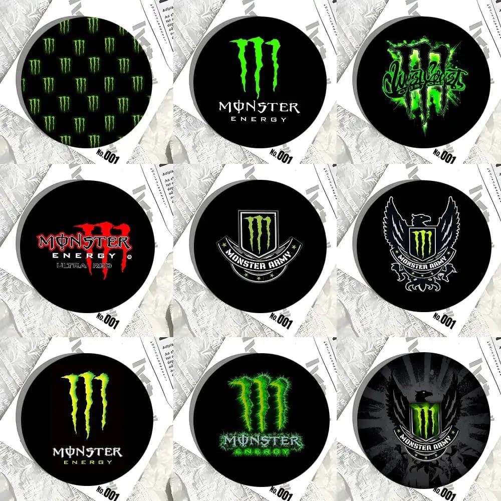 Spilla Creativa Rotonda M-Monster E-Energy per Abbigliamento, Zaini e Accessori - Distintivo da Bavero
