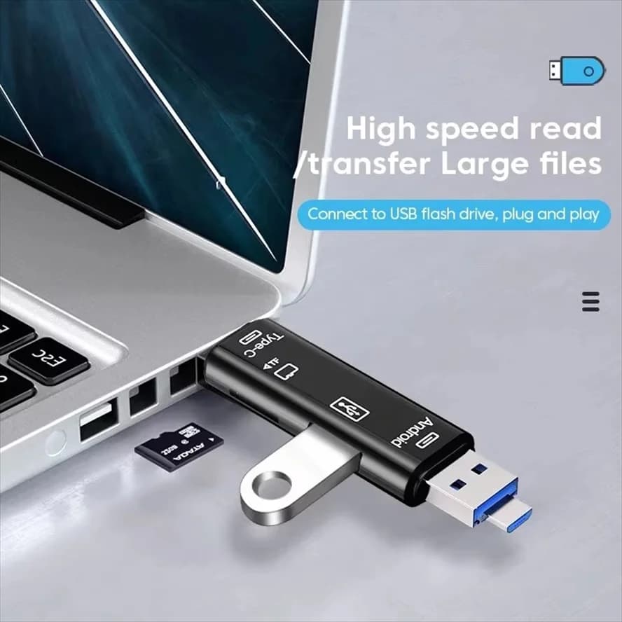 5 In 1 Multifunction USB 3.0 Type C USB Micro USB SD TF Memory Card Reader for Android IPhone Computer Dock OTG Type C Adapter