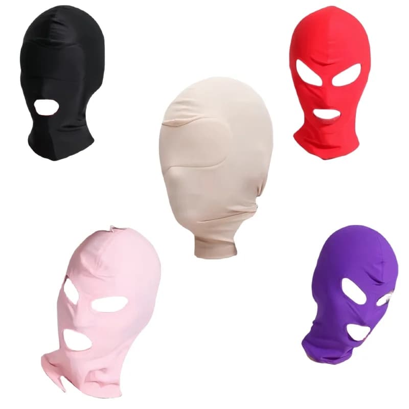Giocattoli sessuali per adulti Maschera romantica integrale con cappuccio in velo con bocca a vista in tessuto elastico per copricapo aderente per flirtare cosplay di coppia
