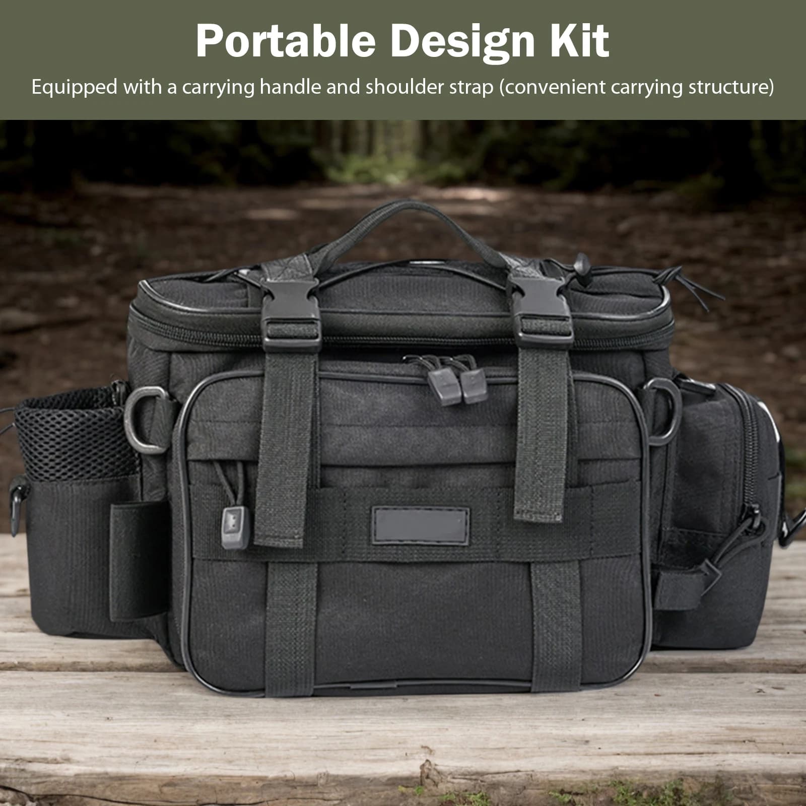 Borsa Multifunzionale per Esche, Resistente all'Usura, per Pesca all'Aperto, Scatola per Mulinelli e Esche, Borsa per Attrezzatura da Caccia, Zaino per Campeggio, Picnic e Ciclismo