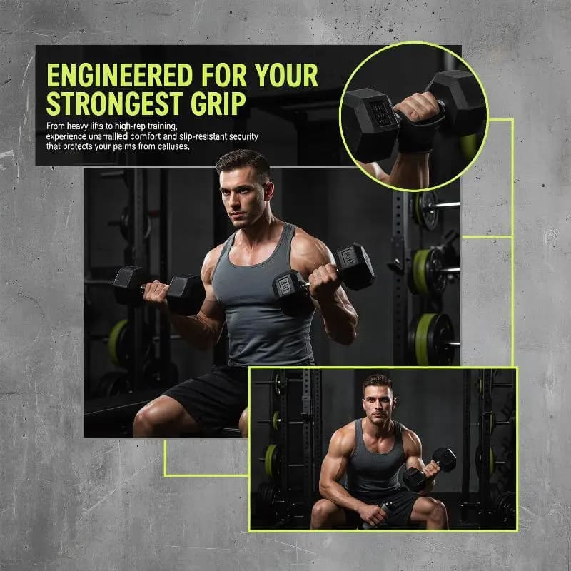 @*Anti Slip Ergonomic Grip Strengthener Soft Rubber Hand Gloves Exerciser for Daily Fitness Gym Training