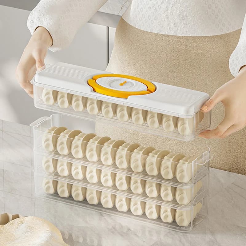 Scatola per gnocchi per frigorifero Contenitore per gnocchi per uso domestico multistrato Organizzatore per gnocchi portatile per scatola salvaspazio per cucina domestica