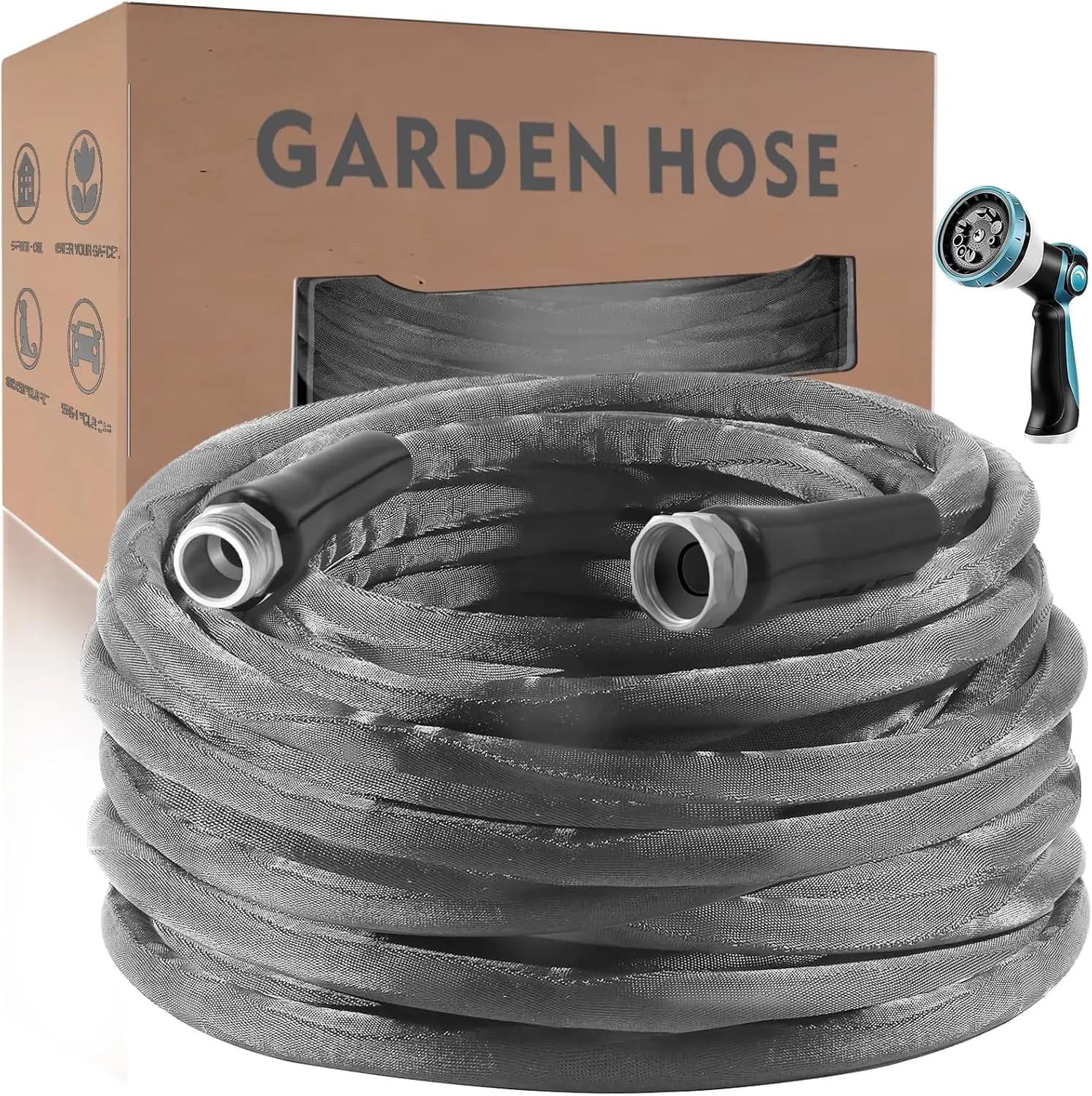 30 Meters Garden Tube with 10 Functions Ugello, Not Expandable, Lightweight and Resistant for Easy Dating