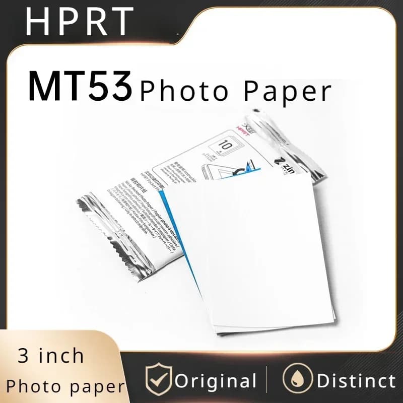 10 pezzi/20 pezzi HPRT MT53/Z1 Carta fotografica per sublimazione Zink Carta fotografica originale, carta fotografica da 3 pollici, adesivo con supporto adhesivo alto