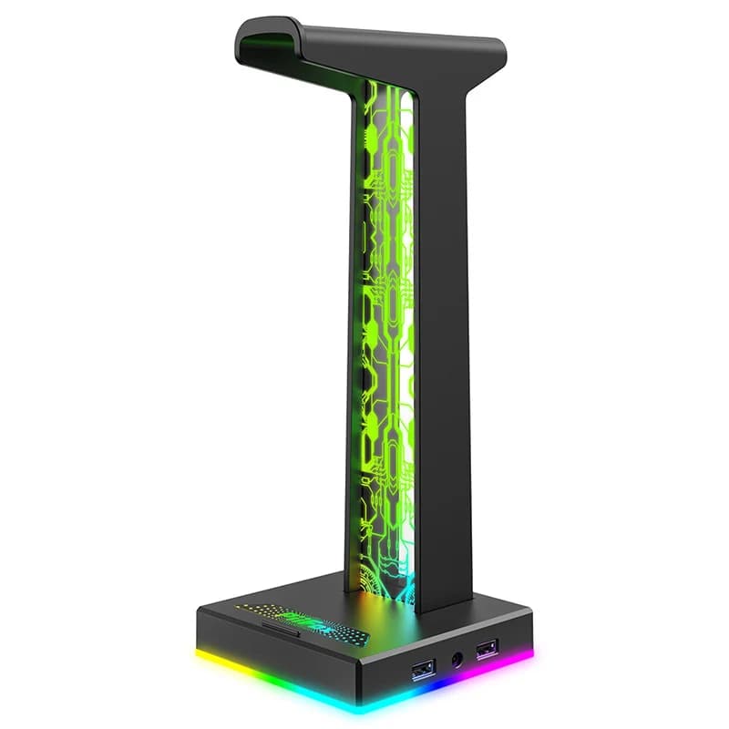 RGB Gaming Headphone Support Double USB port 3.5 mm audio port 10 lighting effects Desktop gaming headphone support for PC Gamer
