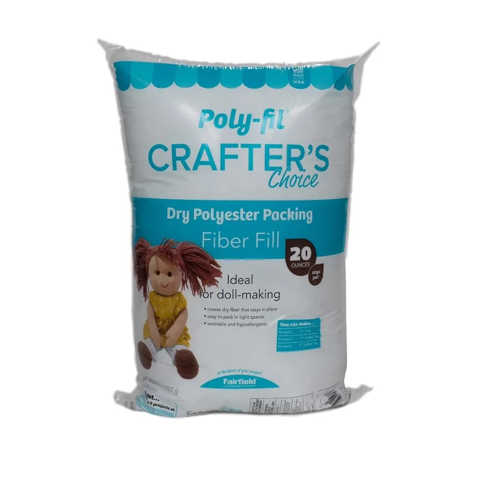Premium Polyester Fiber Fill Stuffing for Crafting DIY Pillows Toys Plush 20oz Bag Soft Washable High Loft