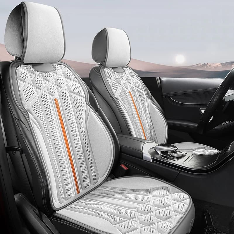 Set di fodere per cuscino per seggiolino Auto universale tappetini bianchi anteriori cuscino per schienale posteriore per sedia automatica per conducente 95% berlina traspirante quattro stagioni