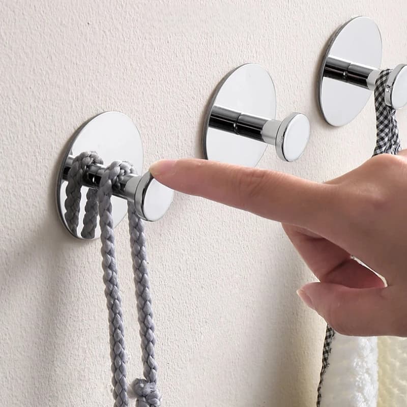 1-4PCS Stainless Steel Hook Self Adhesive Bathroom Wall Door Hook Coat Racks Punch-free Clothes Towel Hanger Home Storage Hooks