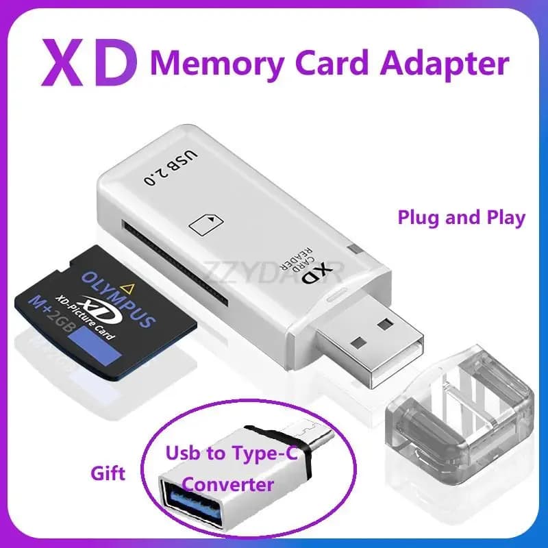Lettore di schede USB XD Lettore di schede USB XD Adattatore per schede di memoria XD per fotocamere Olympus Fuji Computer Plug and Play