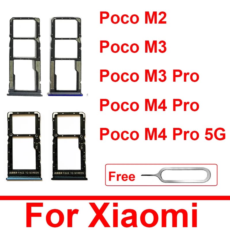 Presa adattatore per vassoio per schede Sim per Xiaomi Mi Pocophone M2 M3 Pro 5G M4 Pro 5G Slot per schede SIM parti del supporto del lettore di schede di memoria