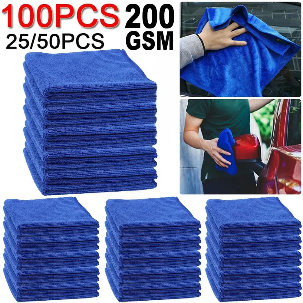 25-100PCS Pulizia in microfibra Panno morbido per auto Asciugatura rapida Grande morbido 30X30CM Panni per lavaggio auto Pulizia domestica Asciugamani in microfibra
