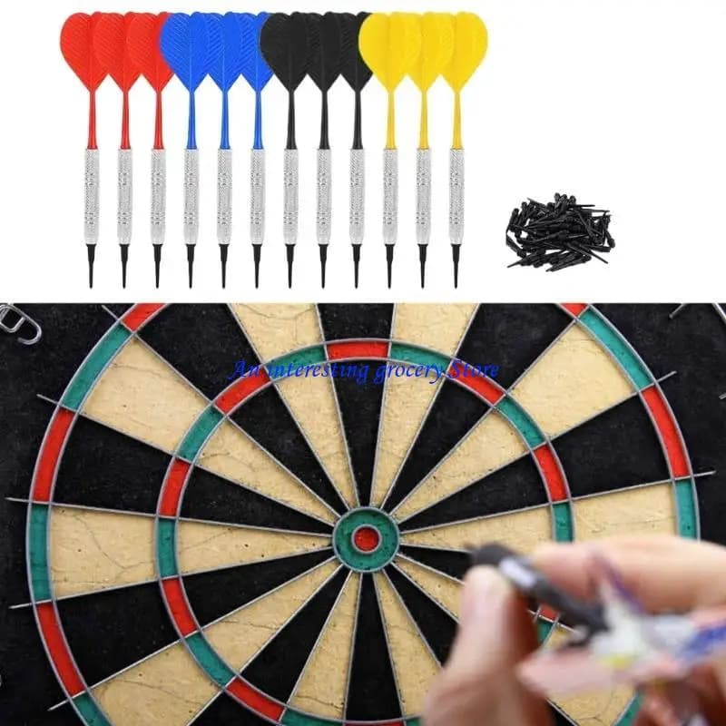 652D Set freccette da in plastica con botti ferro professionali con asta in ferro nichelato