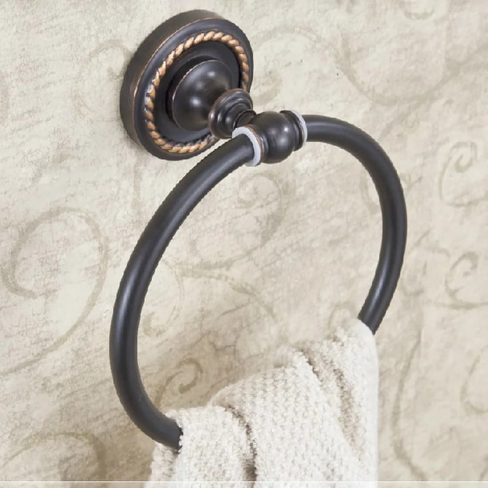 Portasciugamani da bagno Accessori hardware da bagno portasciugamani in ottone nero zba214