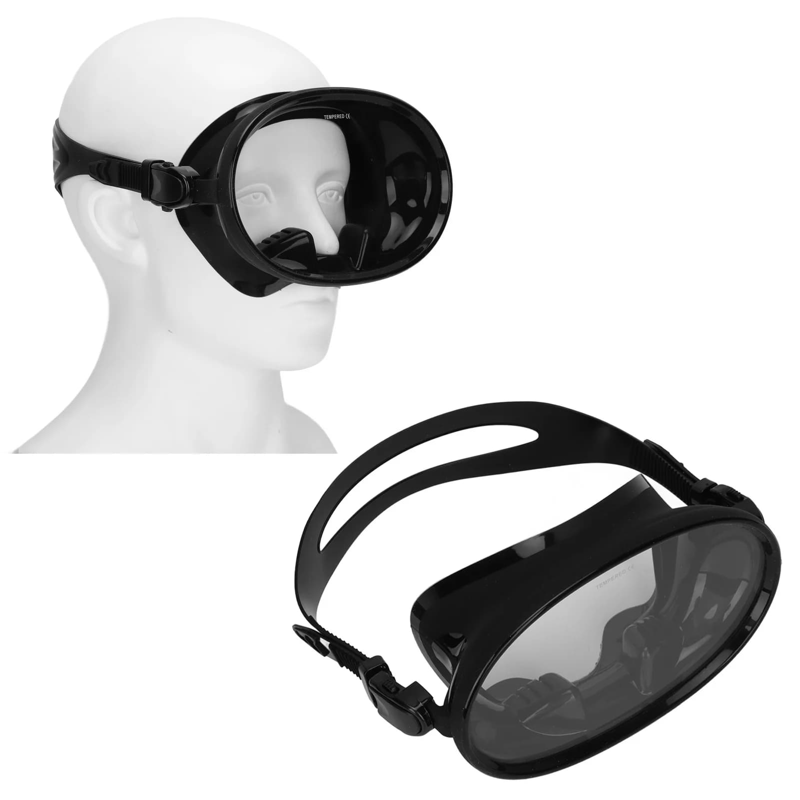 Professional Equipment Snorkeling Glasses with Nose Clips for Diving Tempered Glass Anti-slip Man Woman Supplies Universal