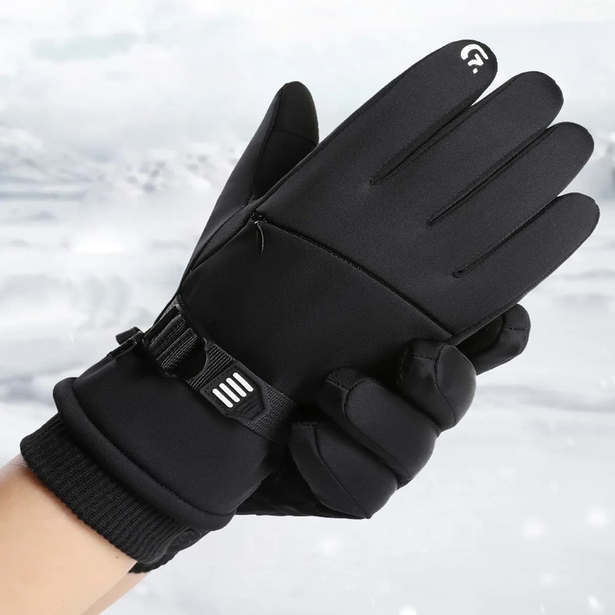 1 paio di guanti con dita intere Guanti invernali da ciclismo caldi per esterni Guanti touch screen 3 strati di guanti da sci sportivi ispessenti