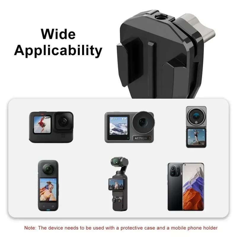 Clip di fissaggio per parabrezza moto per GoPro Hero12 Black/DJI Osmo Action 4/Insta360 X4/Ace Pro Action Cameras