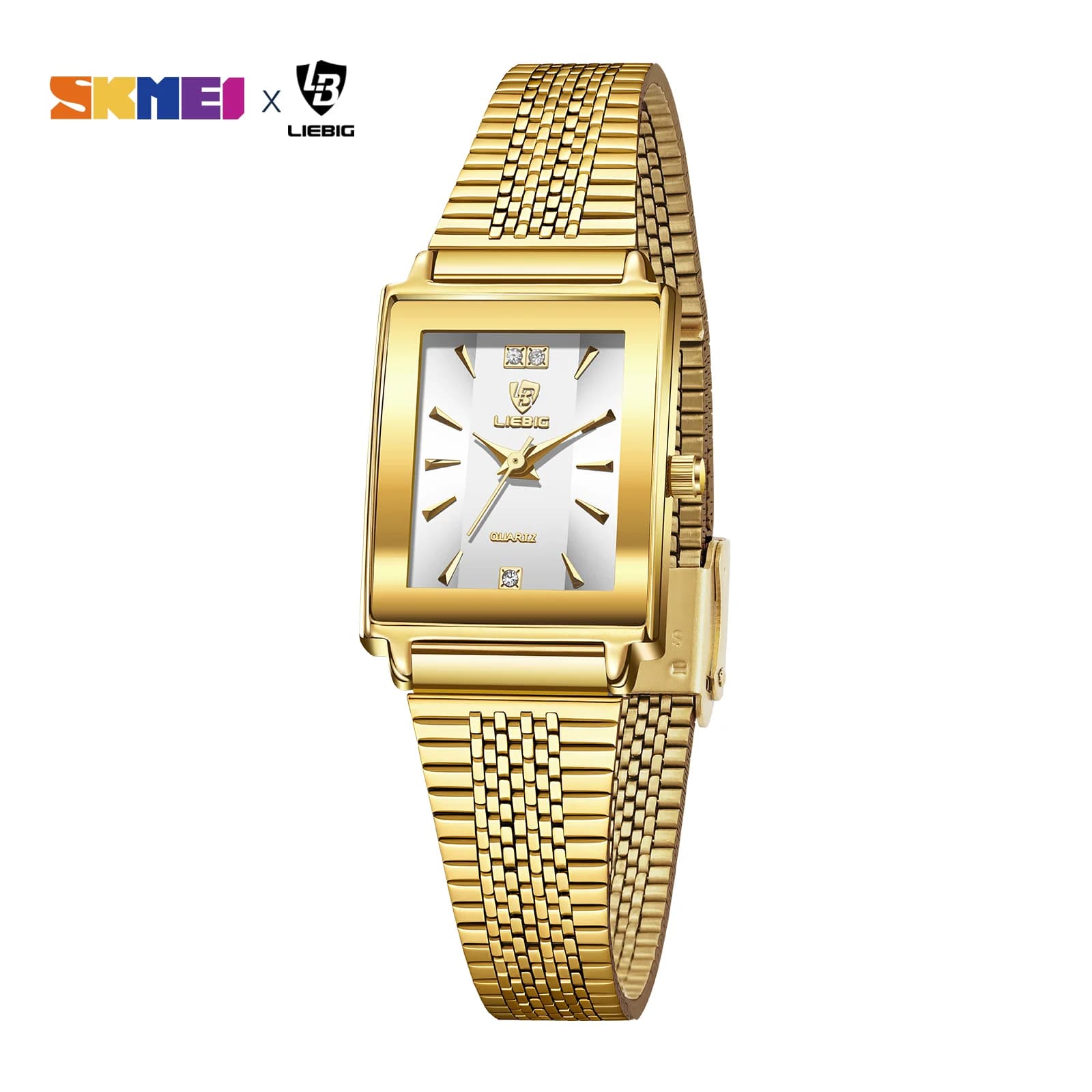 LIEBIG Orologio da polso con cinturino in acciaio inossidabile Orologi da polso al quarzo eleganti Orologi automatici di moda semplice per le donne Relogio Feminino