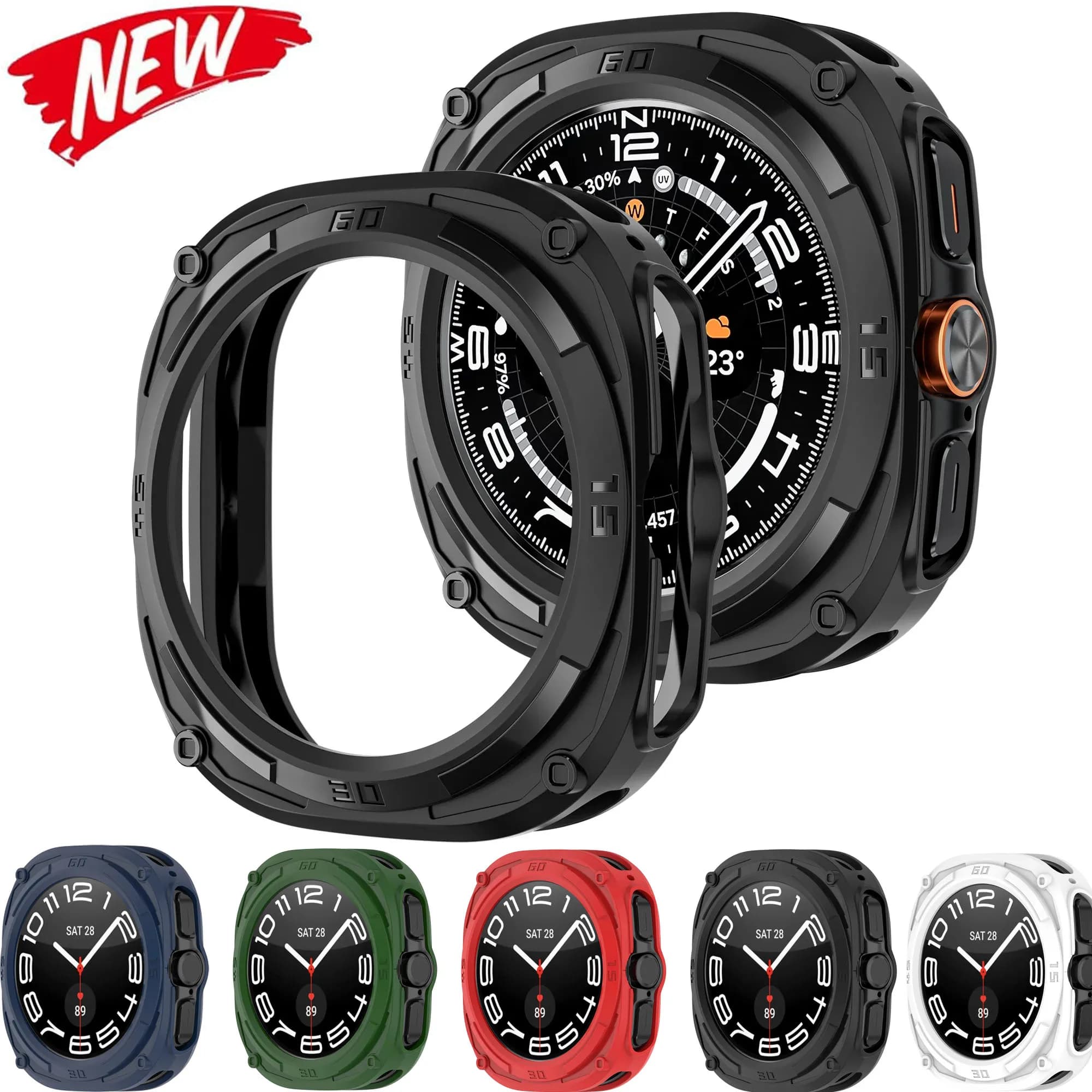 Screen protector for Samsung Galaxy Watch 7Ultra Case 47mm Accessories Hard TPU Frame Protective Bumper Galaxy Watch Ultra cover