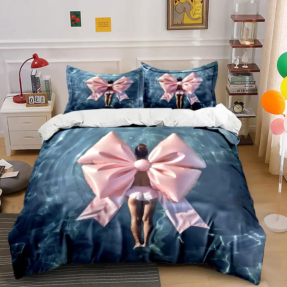 Set di Biancheria da Letto Gonfiabile a Tema Piscina con 1 Copripiumino e 2 Federe, Singolo, Matrimoniale, King, Queen, Regalo