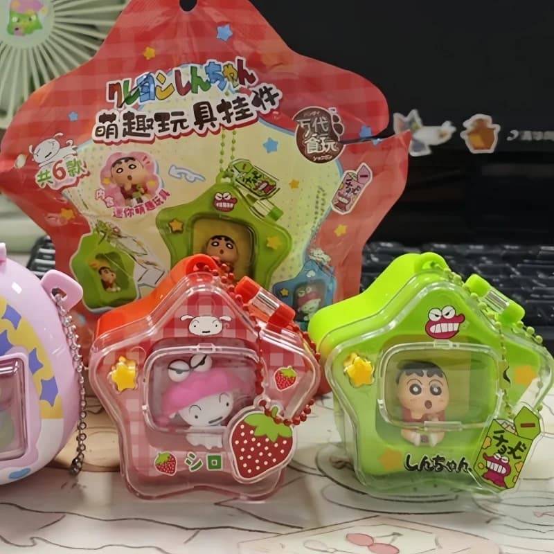 Crayon Shin Chan Blind Box Star Shape Fun Toy Backpack Accessories Collectible Model Anime Figures Pendant For Anime Fans Gifts