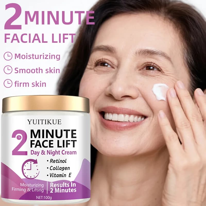 Face lifting cream 100 g - Day and night use, with retinol and collagen, moisturizing, firming and lifting, light and non-fat