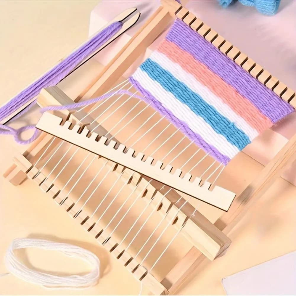 Creative Traditional DIY Wooden Weaving Loom Starter Kit Hand-Woven Easy to Install Knitting Loom Set Mini Knitting Machine for