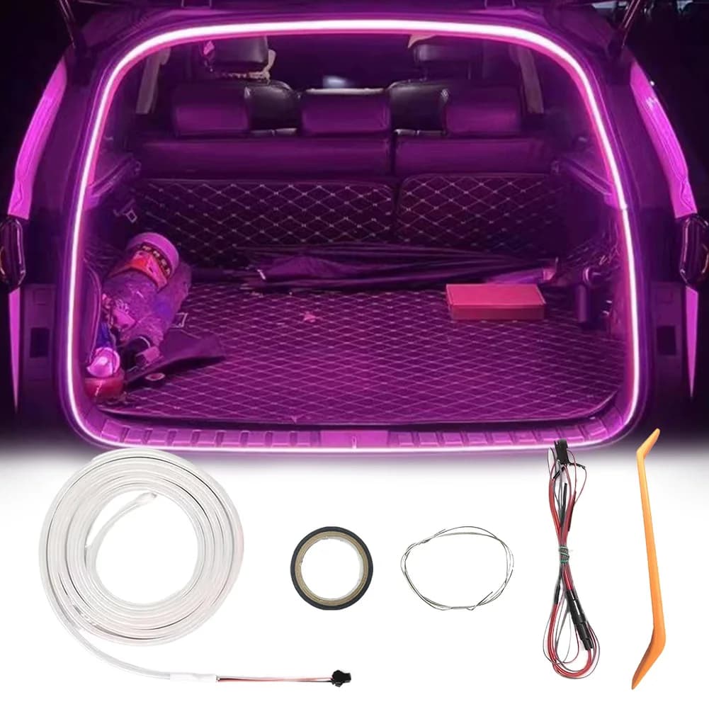 Striscia luminosa a LED per bagagliaio di un'auto, nessuna perforazione, luce automatica per scatola di coda, striscia di illuminazione ambientale per bagagliaio di un'auto, per pickup berlina SUV Hatchback