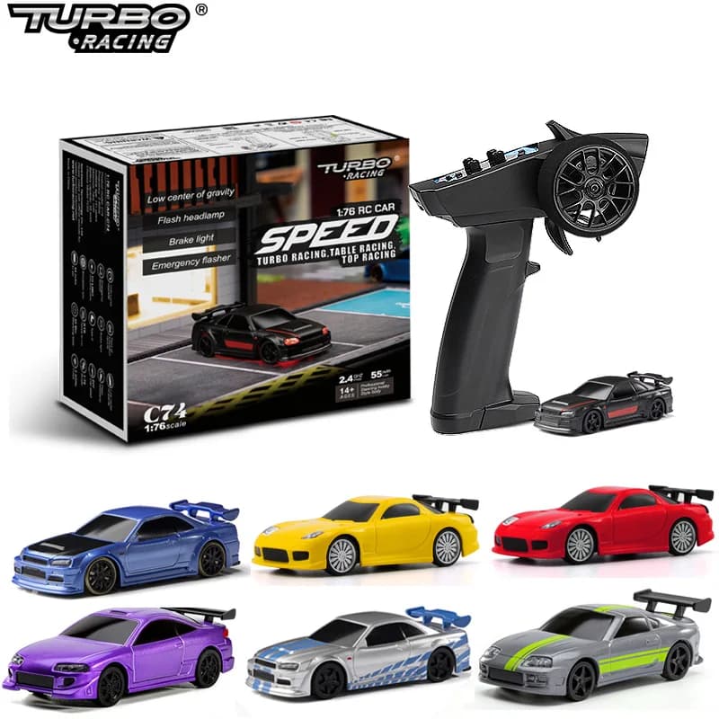 Turbo Racing 1:76 C64 C73 C72 C74 Drift RC Car con giroscopio Radio Giocattoli telecomandati completamente proporzionali Kit RTR per bambini e adulti