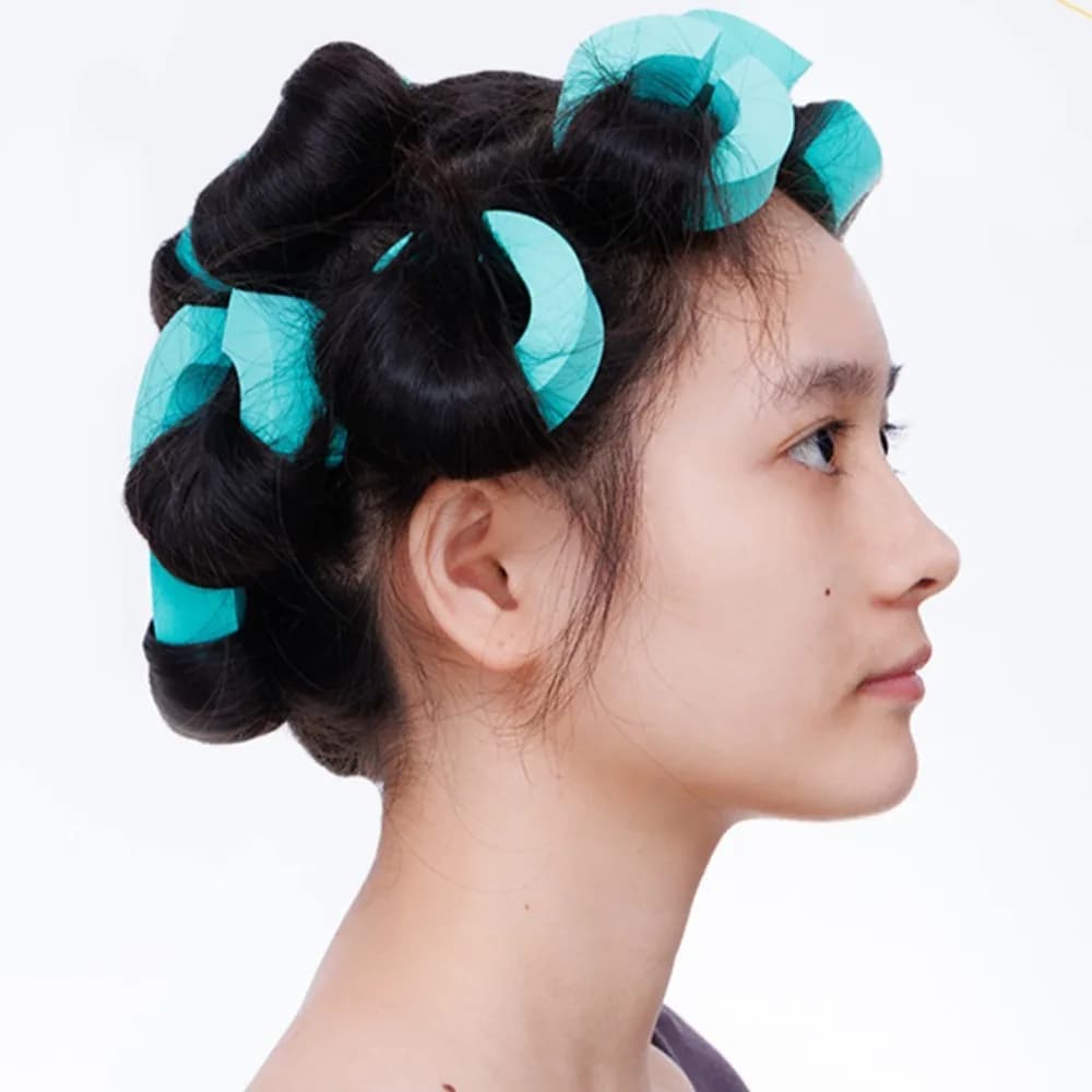6 pieces hair curler without heat without heat rollers heat sponge shape C rod curls soft curls to sleep flexible rods tools for hair styling Би bloggди