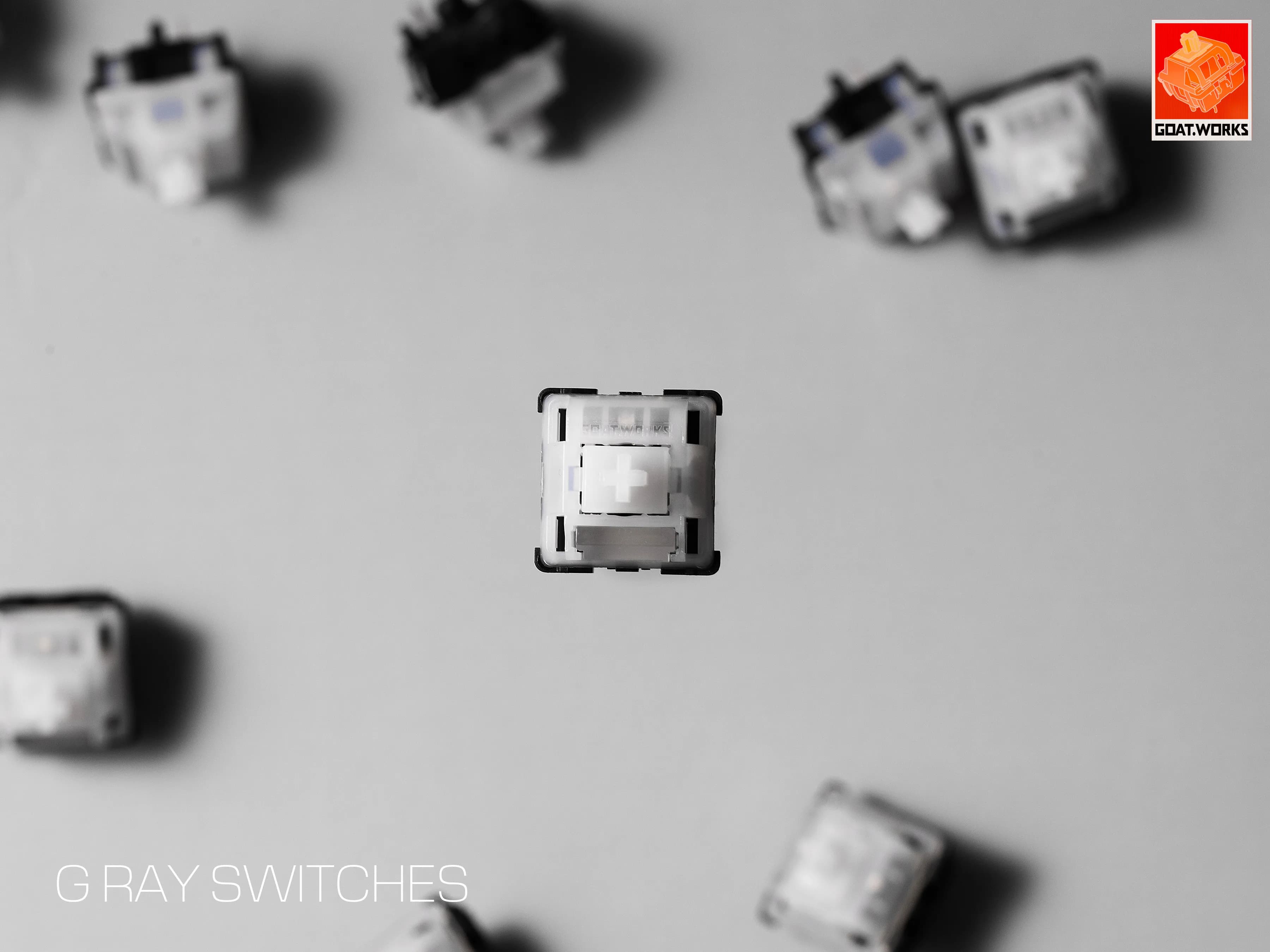 GOAT WORKS G RAY Switch Clacky per Tastiera Meccanica, Switch DIY Lubrificati in Fabbrica, Attuazione 45g 50g