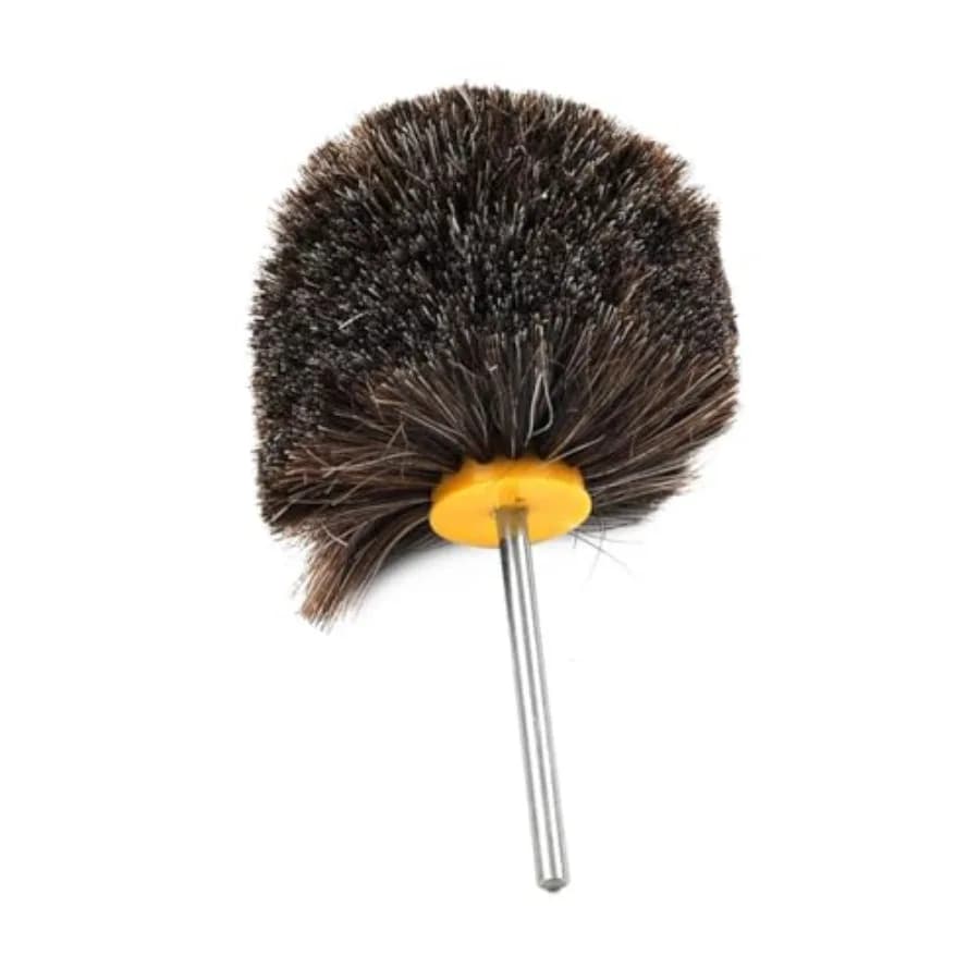 4" Horsehair Polishing Wheel for Drill - Shoe and Leather Buffer Attachment, Soft Bristle Brush for Boots, Car Interior and Woo