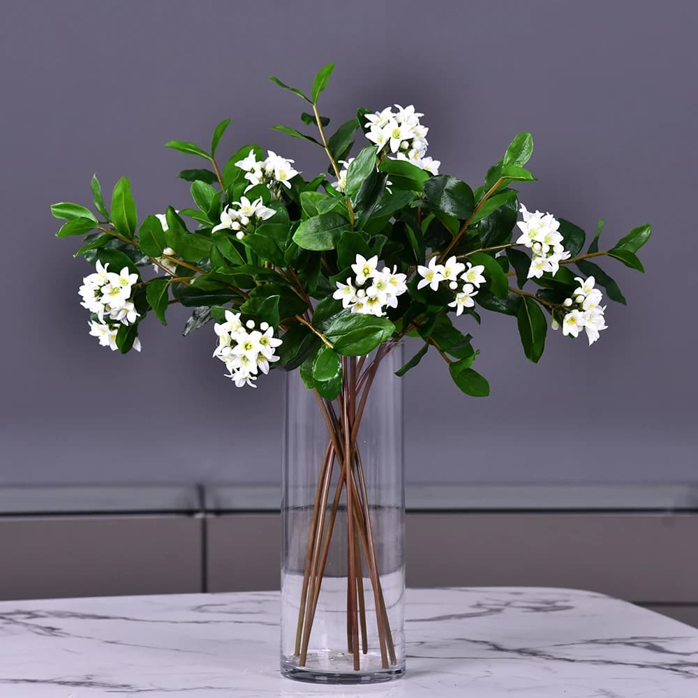 71cm Lemon Flower Branch With Green Leaves Artificial Flowers Home Table Party Garden Decor Fake Plants High Simulation
