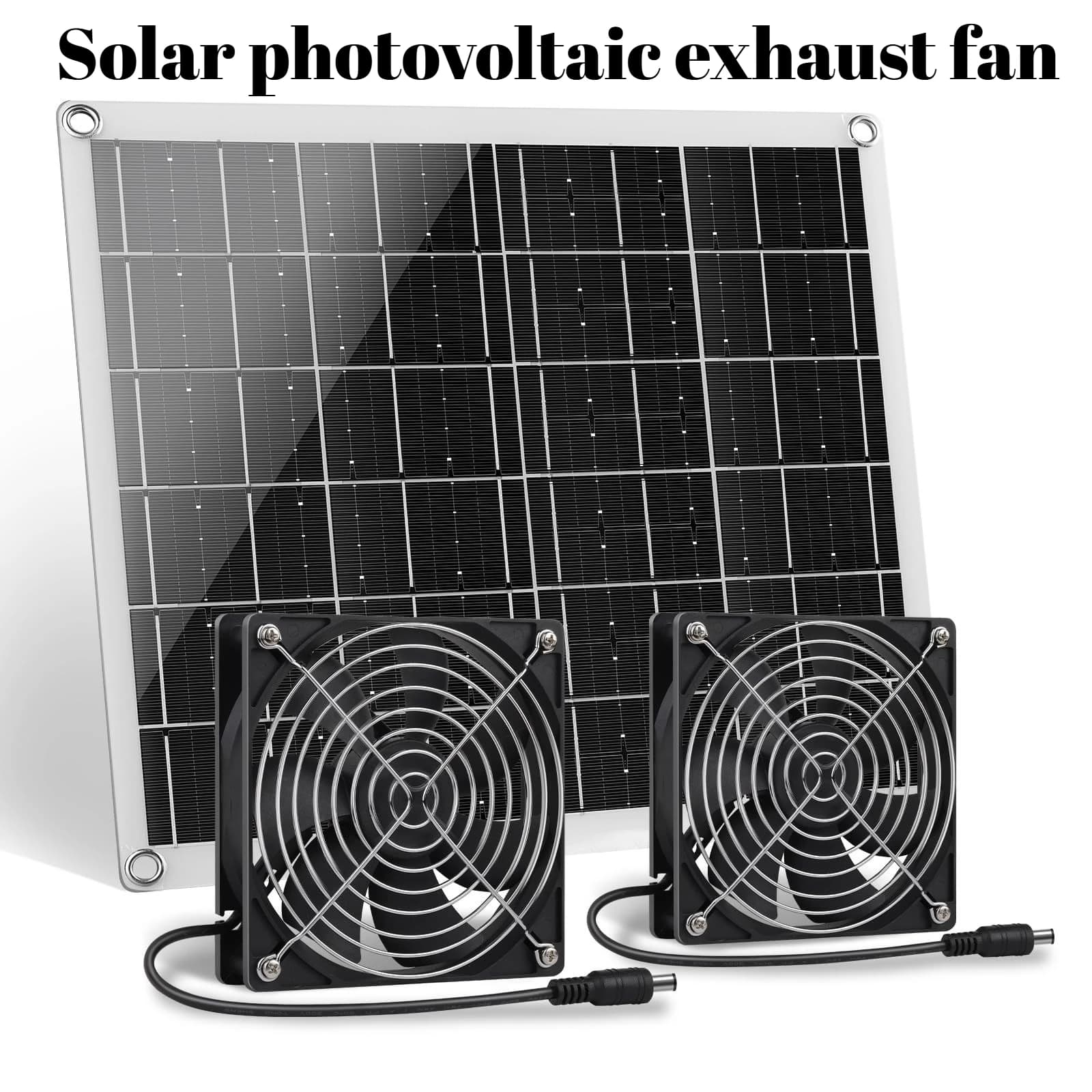 Sistema di ventilazione a doppio ventilatore monocristallino ad energia solare da 15 W, ventola di scarico solare per la circolazione dell'aria della serra di galleria