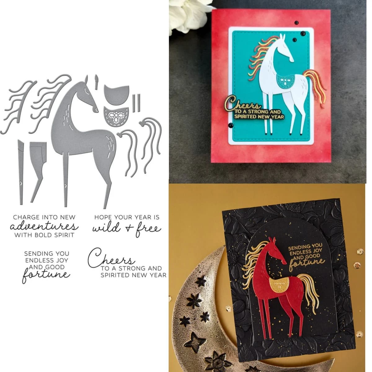 Horse Clear Stamp Die Set New Metal Cutting Dies Clear Stamp for DIY Scrapbook Craft Decoration Template Greeting Card Supplies